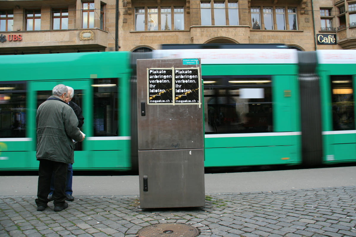 Plakate anbringen verboten Marktplatz