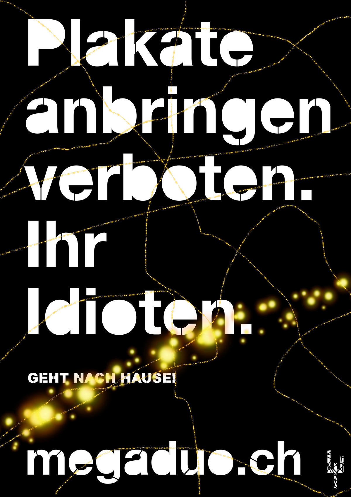 Plakate anbringen verboten Plakat